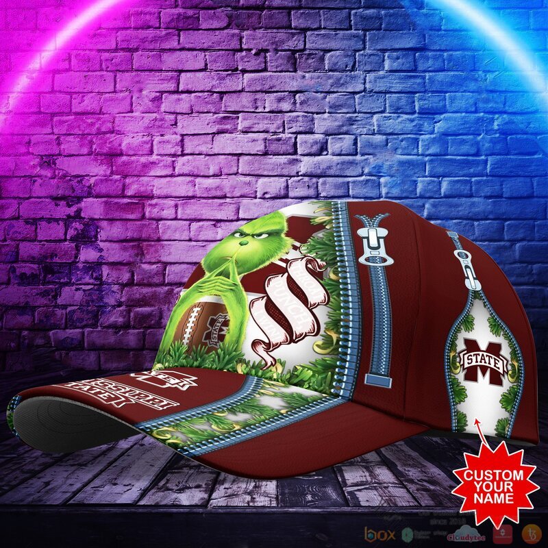 Personalized Grinch Mississippi State Bulldogs NCAA Custom Cap 1