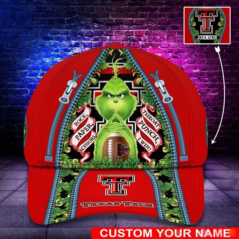 Personalized Grinch Texas Tech Red Raiders NCAA Custom Cap