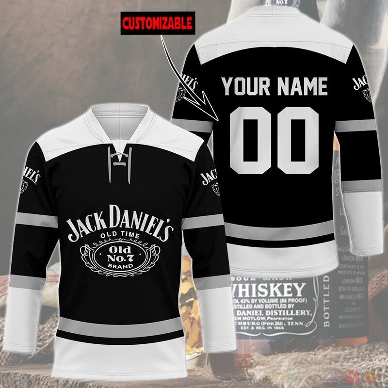 Personalized Jack Daniels Old Time No 7 Hockey Jersey