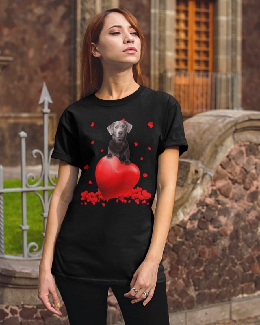 Silver Labrador Valentine Hearts shirt hoodie 3