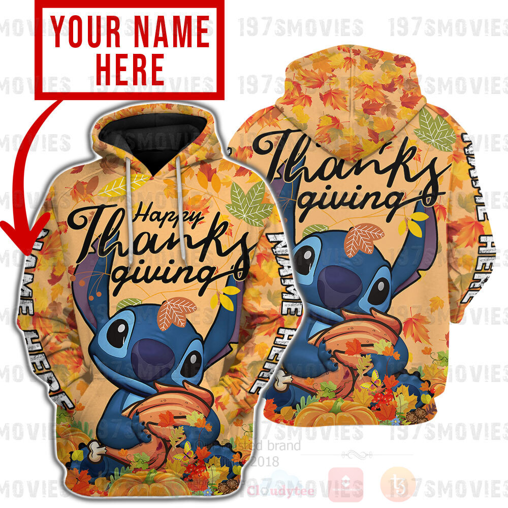 Stitch Happy Thanksgiving Personalized 3D Hoodie Shirt