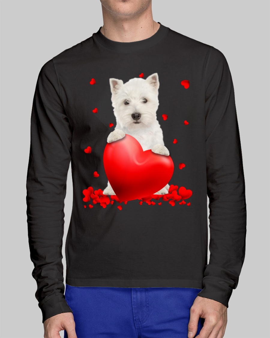 West Highland White Terrier Valentine Hearts shirt hoodie 11