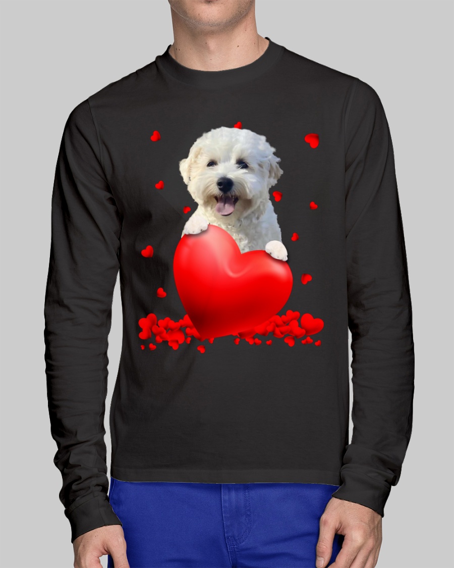 White Morkie Poo Valentine Hearts shirt hoodie 11