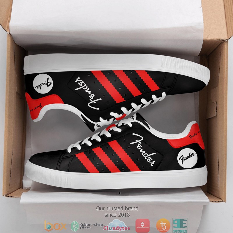 Fender Black Red Adidas Stan Smith shoes
