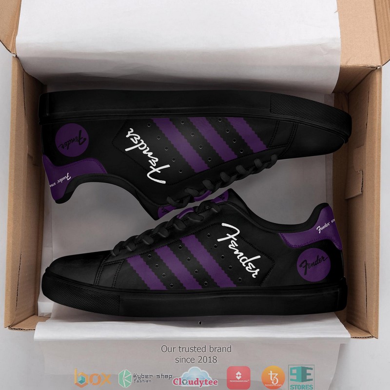 Fender Black purple Adidas Stan Smith shoes 1