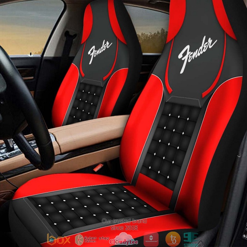 Fender Red Black Car Seat Covers