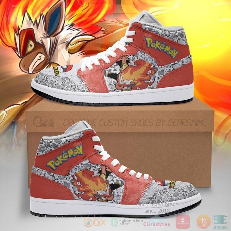 Infernape Sneakers Custom Anime Pokemon Air Jordan High Top Shoes