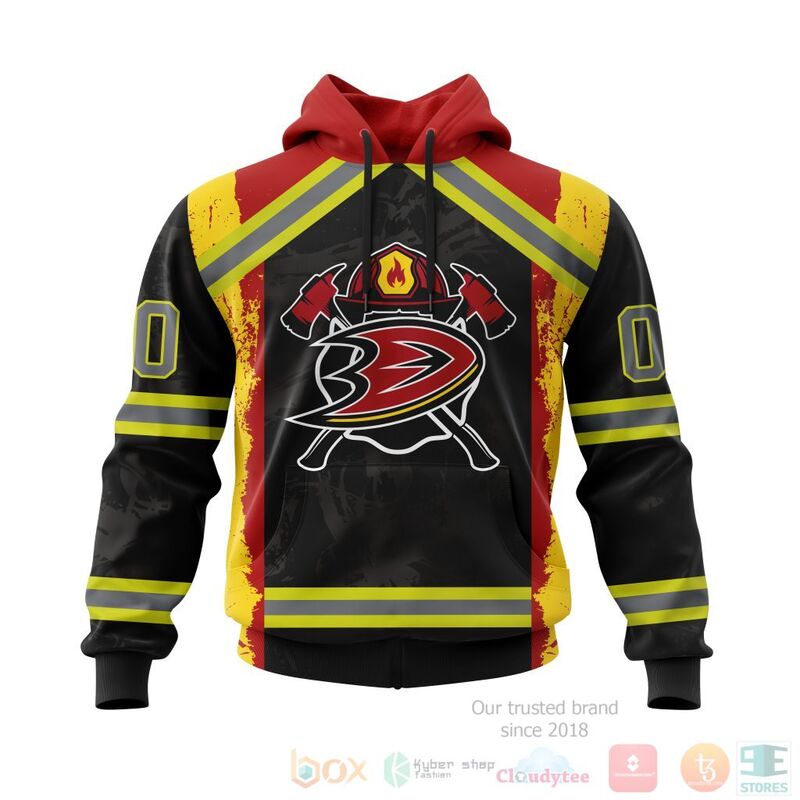 NHL Anaheim Ducks Honnor Firefighter Black 3D Hoodie Shirt