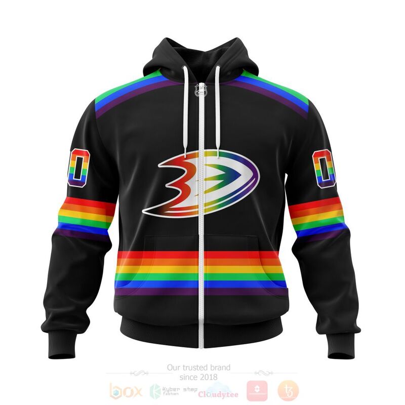 NHL Anaheim Ducks LGBT Pride Black Personalized Custom 3D Hoodie Shirt 1