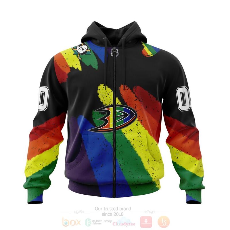 NHL Anaheim Ducks LGBT Pride Personalized Custom 3D Hoodie Shirt 1