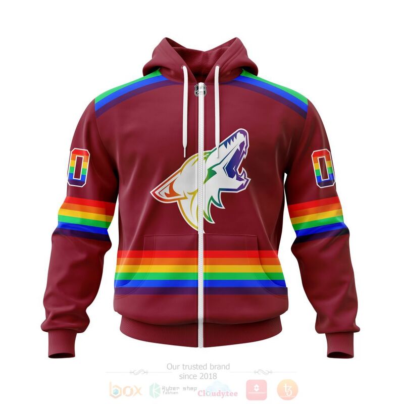 NHL Arizona Coyotes LGBT Pride Red Personalized Custom 3D Hoodie Shirt 1