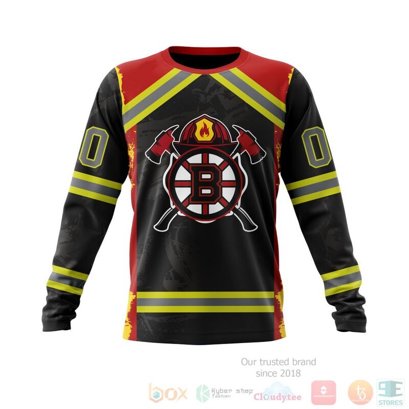NHL Boston Bruins Honnor Firefighter Black 3D Hoodie Shirt 1 2