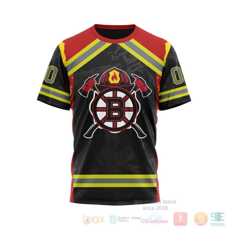 NHL Boston Bruins Honnor Firefighter Black 3D Hoodie Shirt 1 2 3