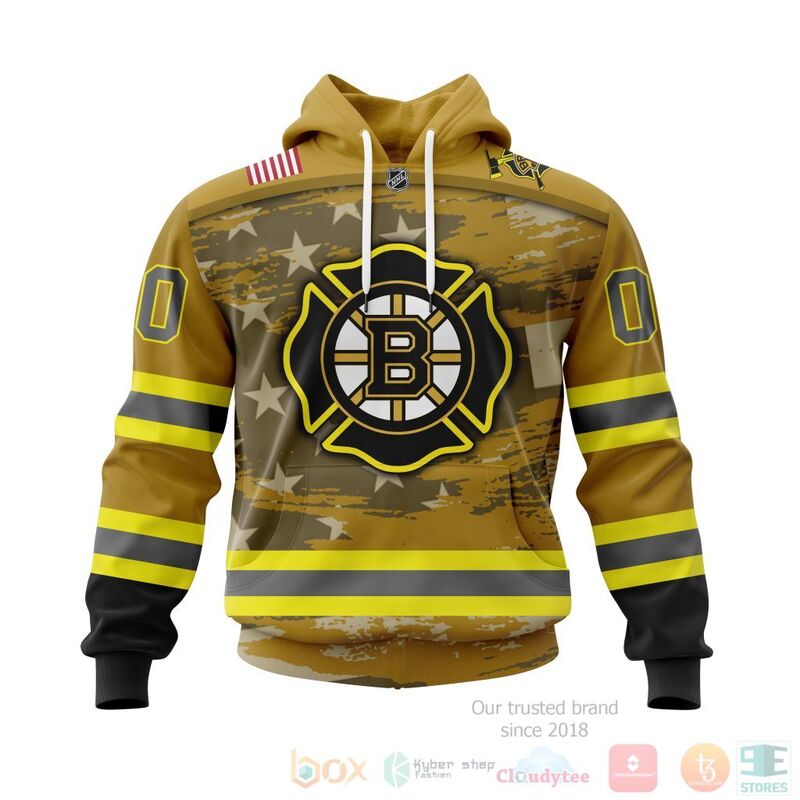 NHL Boston Bruins Honnor Firefighter Yellow 3D Hoodie Shirt