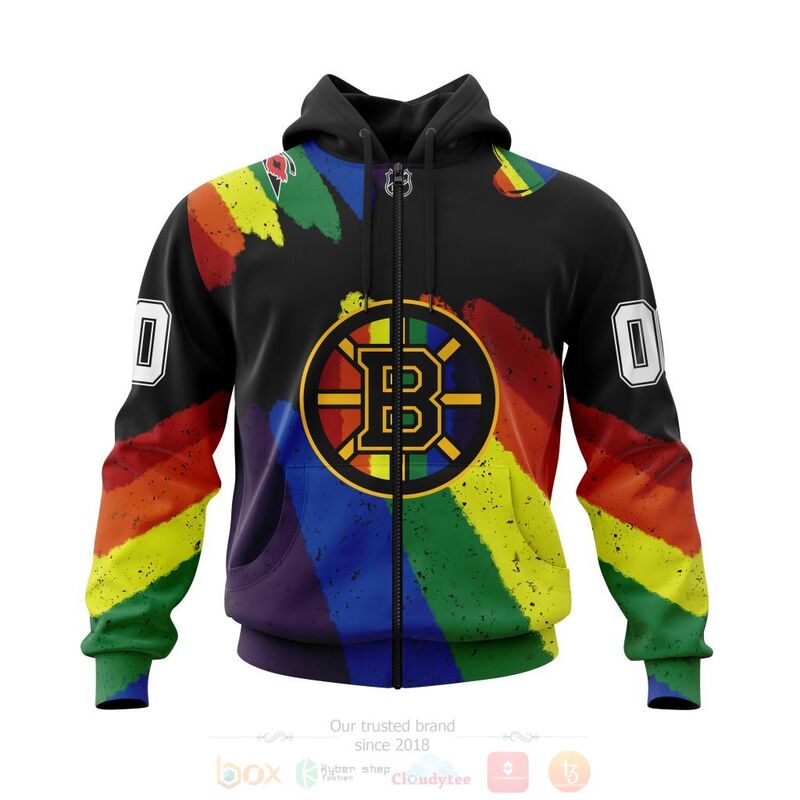 NHL Boston Bruins LGBT Pride Personalized Custom 3D Hoodie Shirt 1
