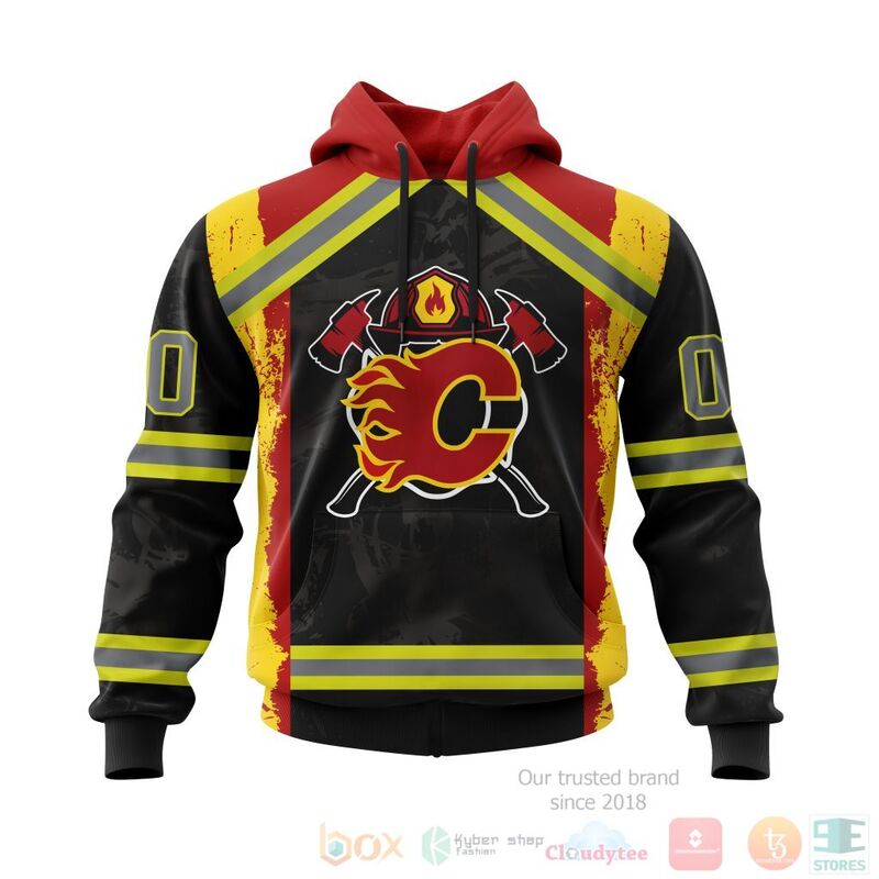 NHL Calgary Flames Honnor Firefighter Black 3D Hoodie Shirt