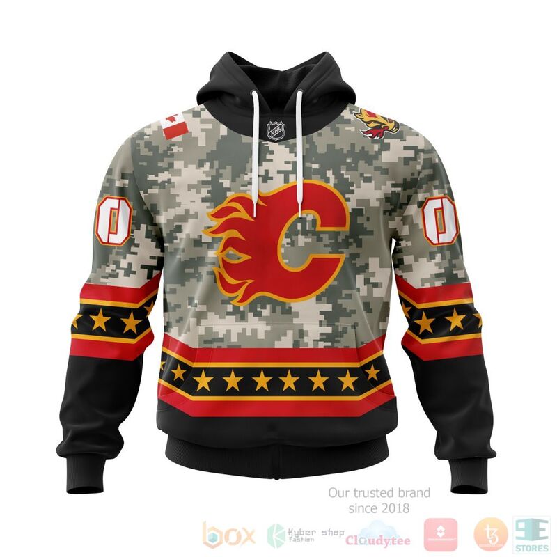 NHL Calgary Flames Honor Military With Camo Color 3D Hoodie Shirt