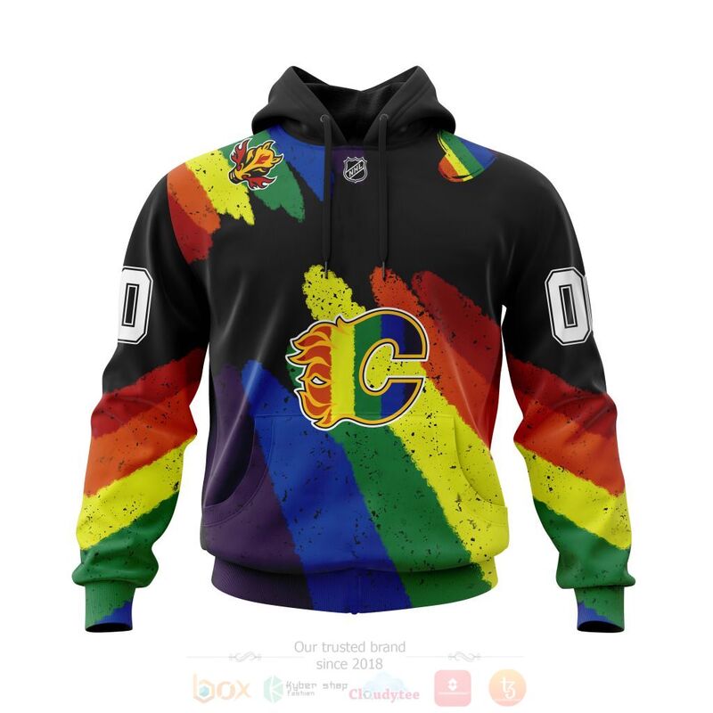 NHL Calgary Flames LGBT Pride Personalized Custom 3D Hoodie Shirt