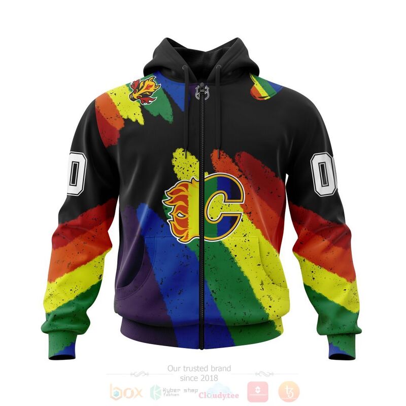 NHL Calgary Flames LGBT Pride Personalized Custom 3D Hoodie Shirt 1
