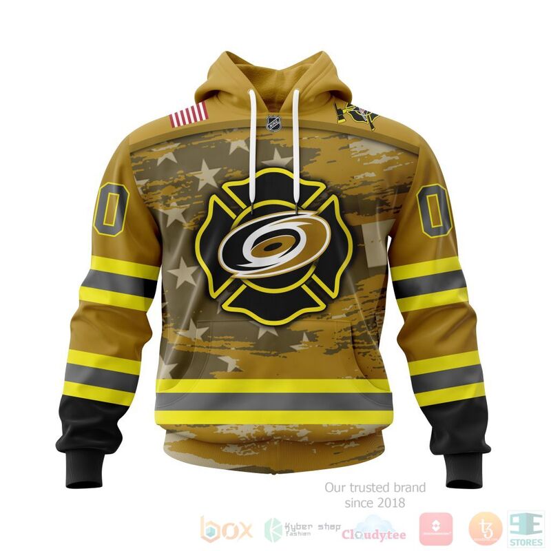 NHL Carolina Hurricanes Honnor Firefighter Yellow 3D Hoodie Shirt