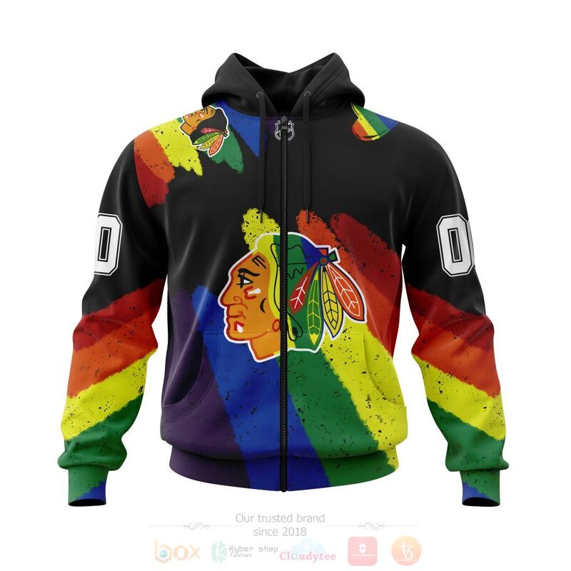 NHL Chicago BlackHawks LGBT Pride Personalized Custom 3D Hoodie Shirt 1
