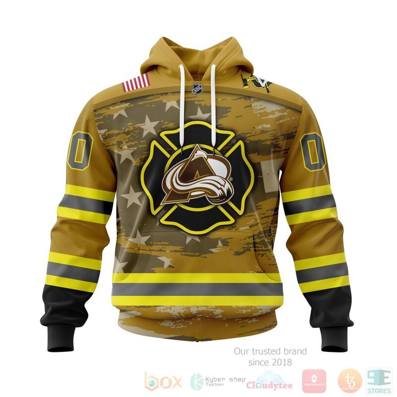 NHL Colorado Avalanche Honnor Firefighter Yellow 3D Hoodie Shirt