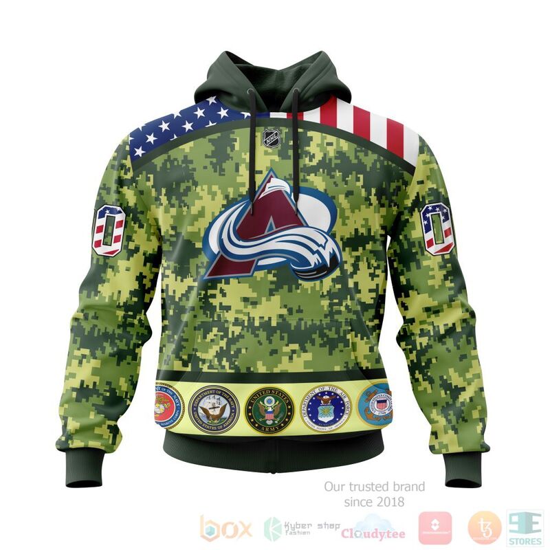 NHL Colorado Avalanche Honor Military With Green Camo Color 3D Hoodie Shirt