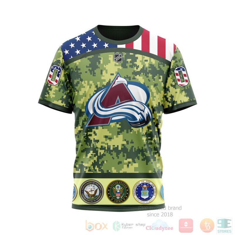 NHL Colorado Avalanche Honor Military With Green Camo Color 3D Hoodie Shirt 1 2 3