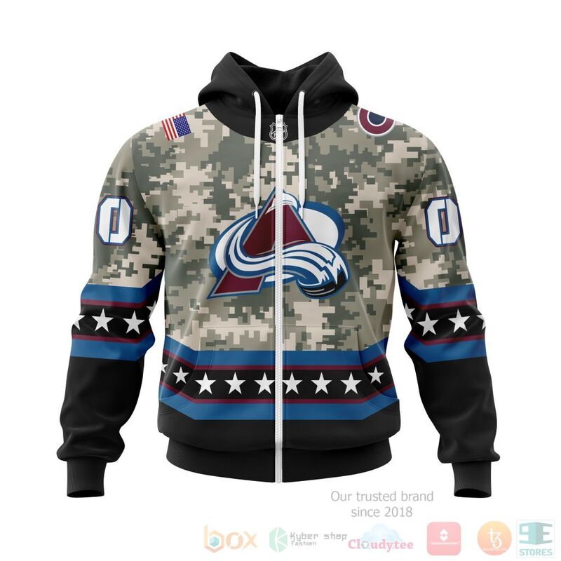 NHL Colorado Avalanche Honor Military With White Camo Color 3D Hoodie Shirt 1