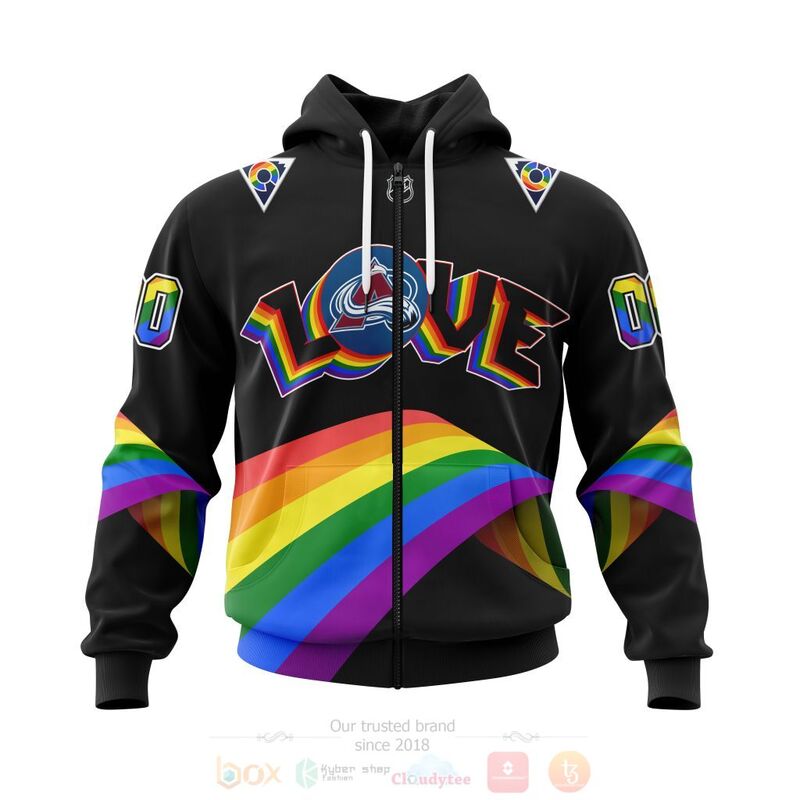 NHL Colorado Avalanche Love LGBT Pride Personalized Custom 3D Hoodie Shirt 1