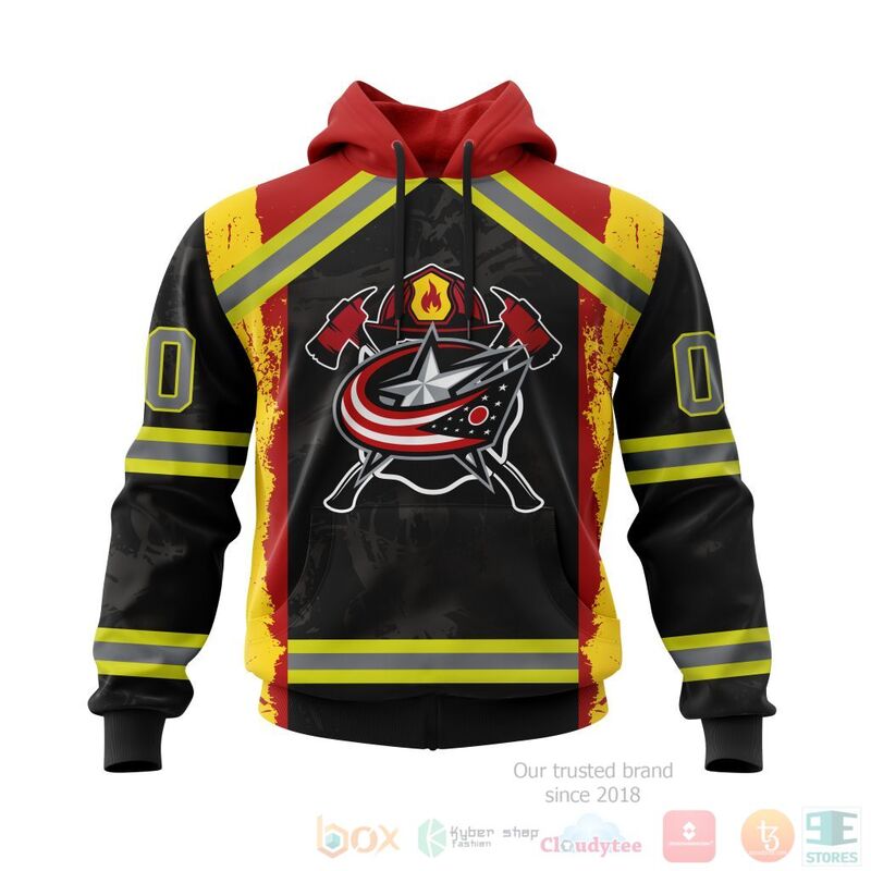 NHL Columbus Blue Jackets Honnor Firefighter Black 3D Hoodie Shirt