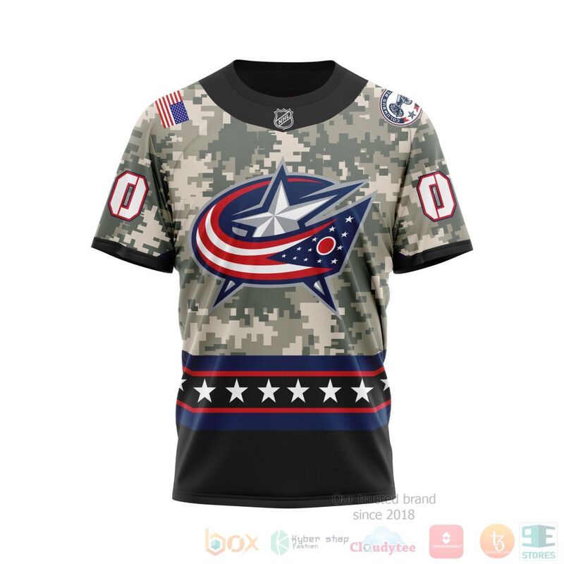 NHL Columbus Blue Jackets Honor Military With White Camo Color 3D Hoodie Shirt 1 2 3