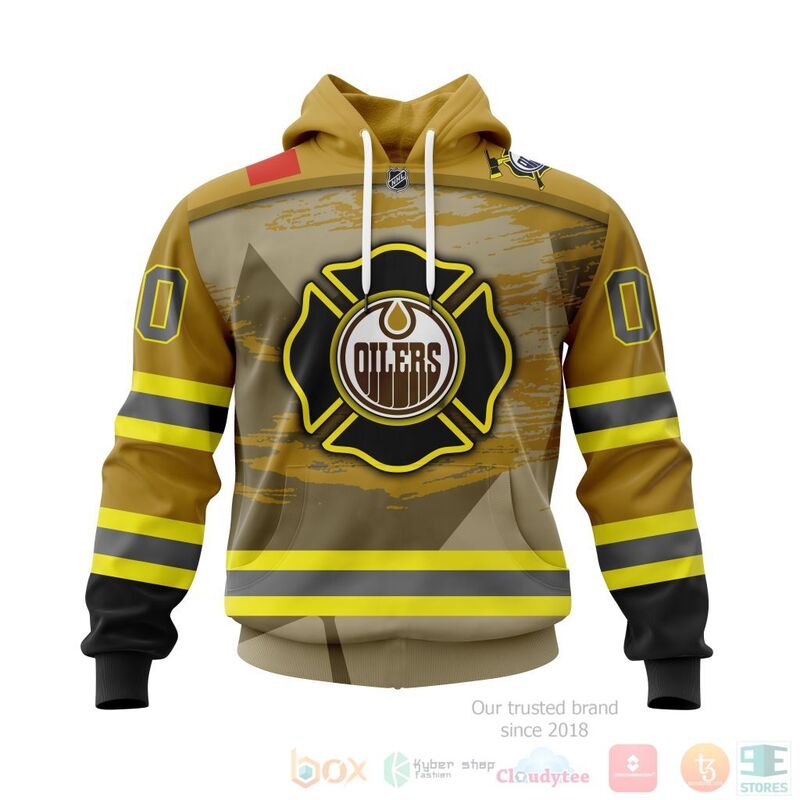 NHL Edmonton Oilers Honnor Firefighter Yellow 3D Hoodie Shirt