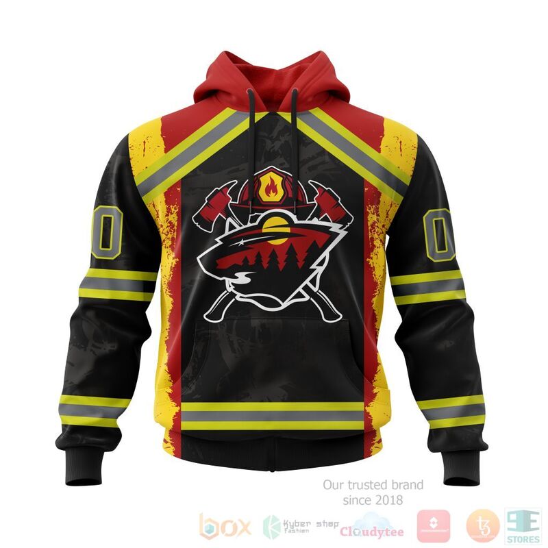 NHL Minnesota Wild Honnor Firefighter Black 3D Hoodie Shirt