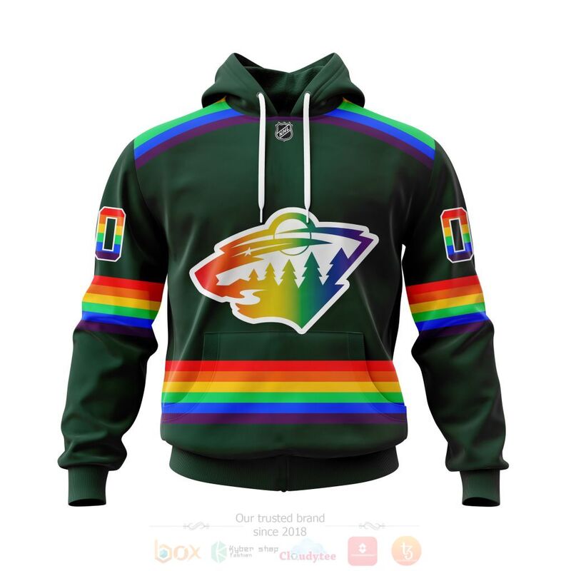 NHL Minnesota Wild LGBT Pride Green Personalized Custom 3D Hoodie Shirt
