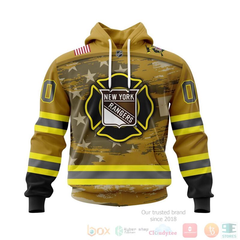 NHL New York Rangers Honnor Firefighter Yellow 3D Hoodie Shirt