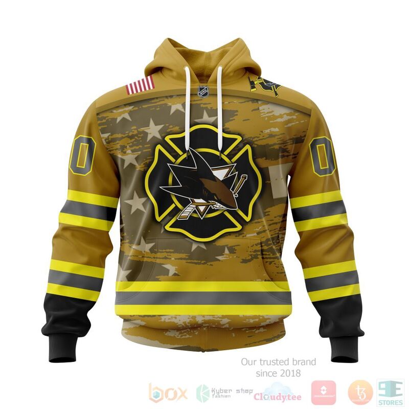 NHL San Jose Sharks Honnor Firefighter Yellow 3D Hoodie Shirt