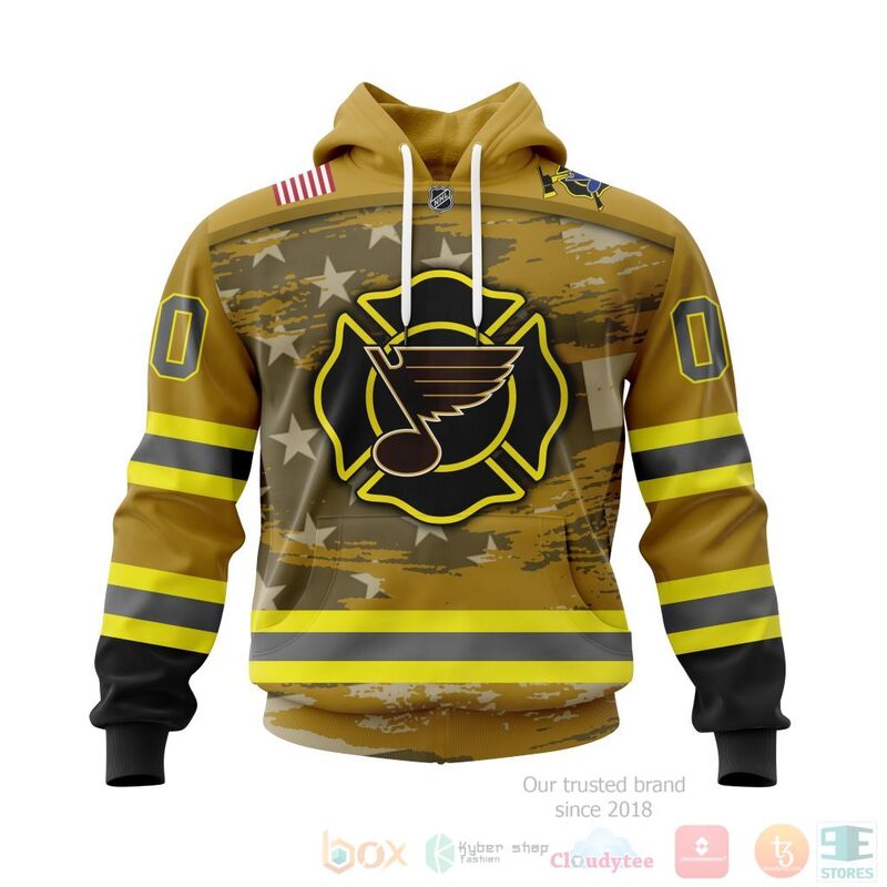 NHL St. Louis Blues Honnor Firefighter Yellow 3D Hoodie Shirt