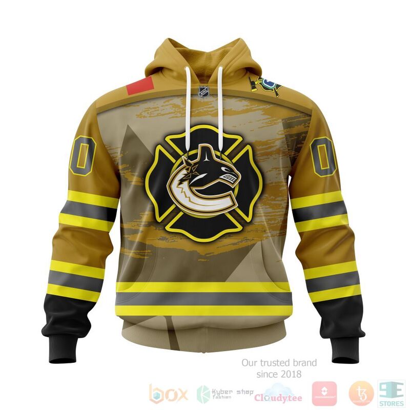 NHL Vancouver Canucks Honnor Firefighter Yellow 3D Hoodie Shirt