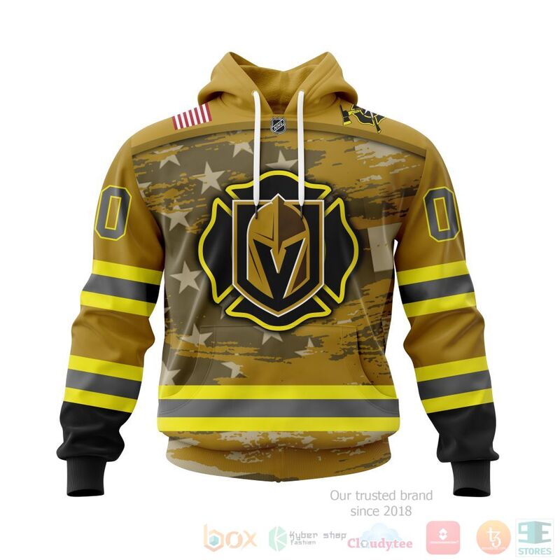NHL Vegas Golden Knights Honnor Firefighter Yellow 3D Hoodie Shirt