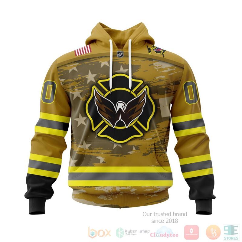 NHL Washington Capitals Honnor Firefighter Yellow 3D Hoodie Shirt
