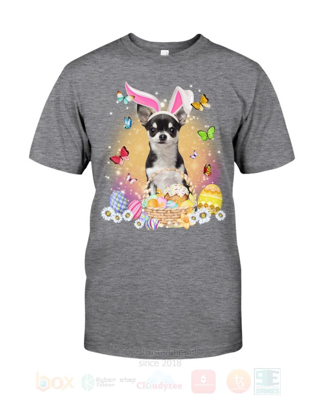 Black Chihuahua Easter Bunny Butterfly 2D Hoodie Shirt