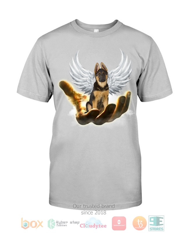 Black German Shepherd Golden Hand Heaven Wings 2D shirt hoodie