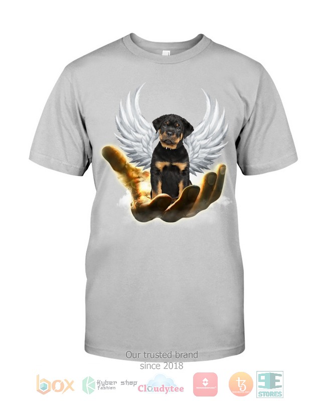 Black Rottweiler Golden Hand Heaven Wings 2D shirt hoodie