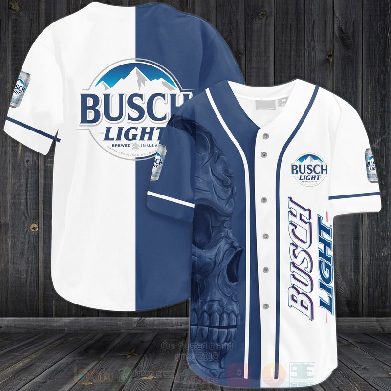 Busch Beer Skull Baseball Jersey Shirt