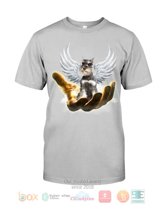 Grey Miniature Schnauzer Golden Hand Heaven Wings 2D shirt hoodie