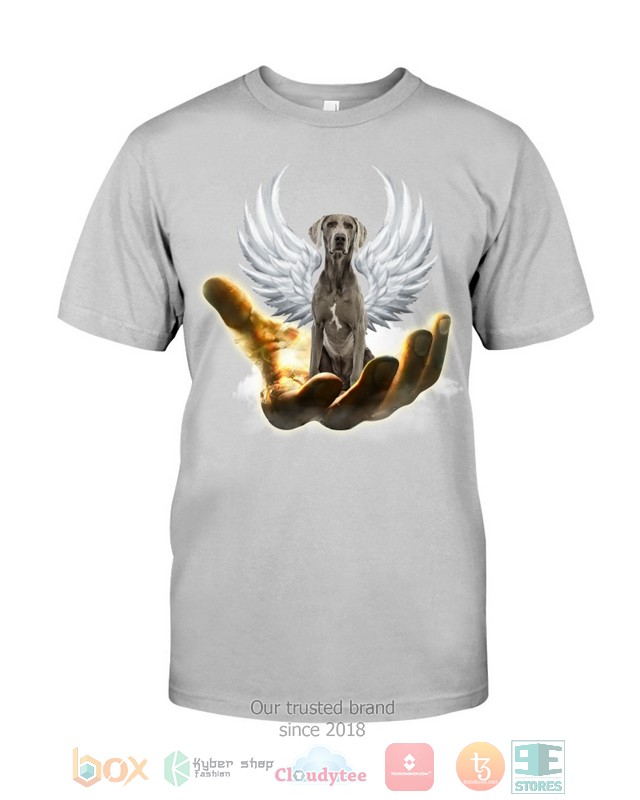 Grey Weimaraner Golden Hand Heaven Wings 2D shirt hoodie