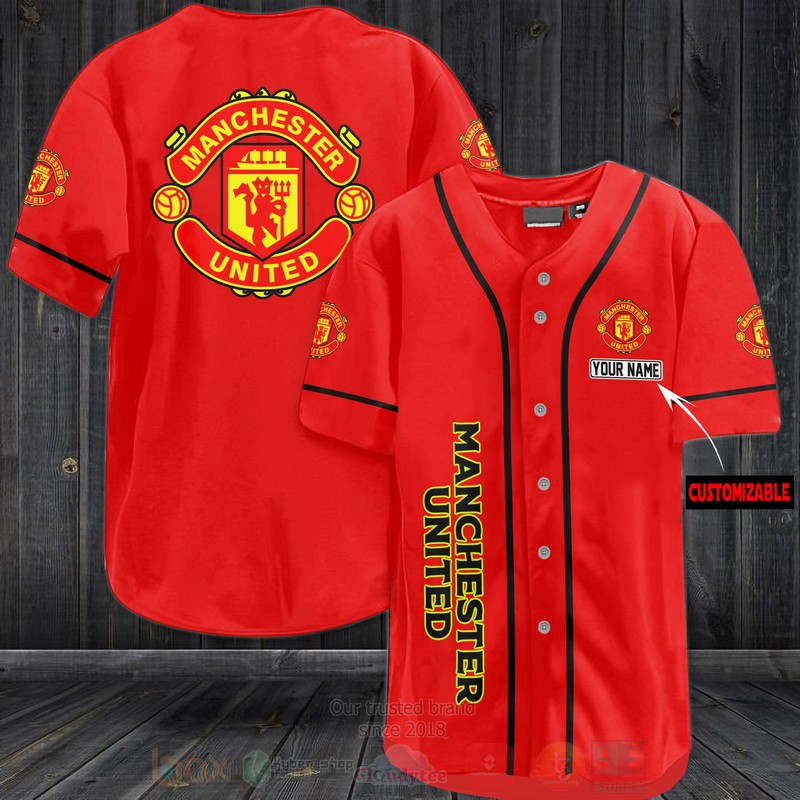 Manchester United Custom Name Baseball Jersey Shirt