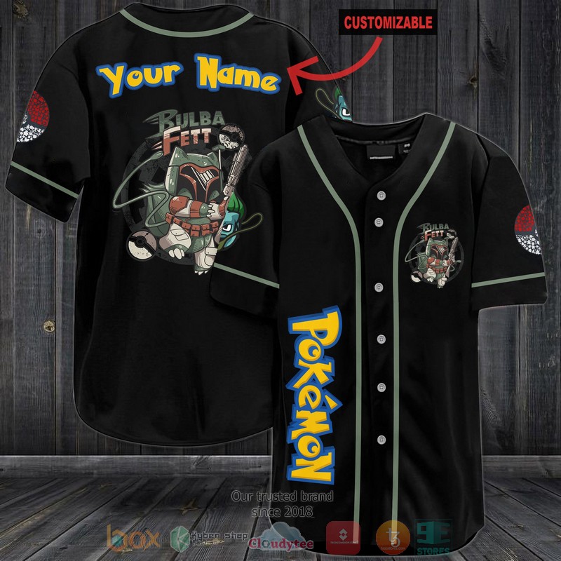 Personalized Pokemon Bulba Fett Baseball Jersey
