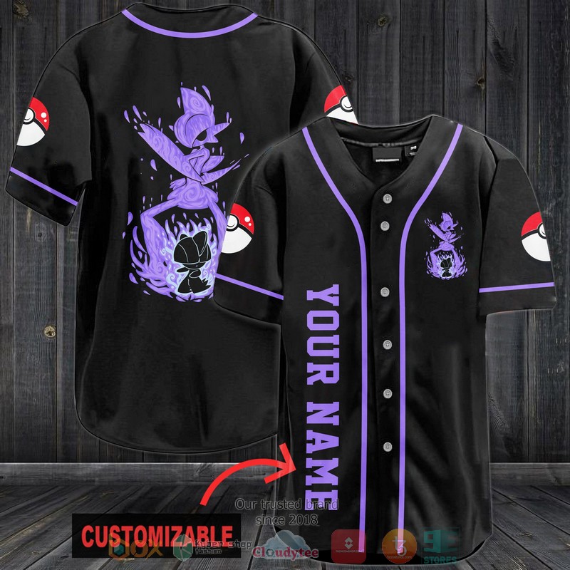 Personalized Pokemon Gardevoir black Baseball Jersey